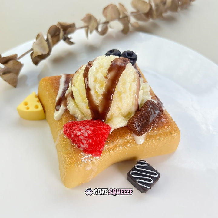 Handmade Food Taba Squishy Chocolate Fruit Ice Cream Toast