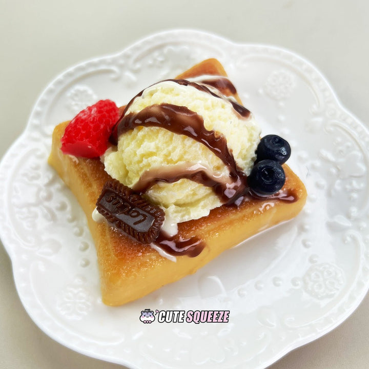 Handmade Food Taba Squishy Chocolate Fruit Ice Cream Toast