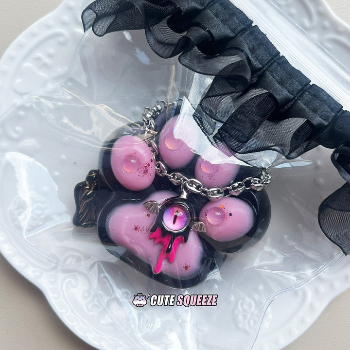 Handmade Squishy Halloween Dark - themed Cat Paw